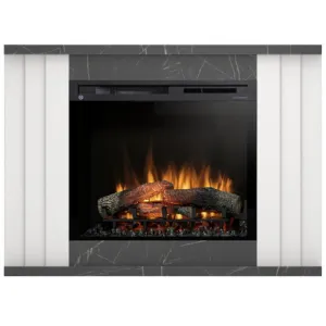 Obrazek Kominek elektryczny Paria 28 biały/czarny marmur