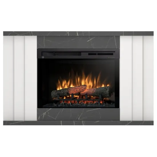 Obrazek Kominek elektryczny Paria 26 biały/czarny marmur