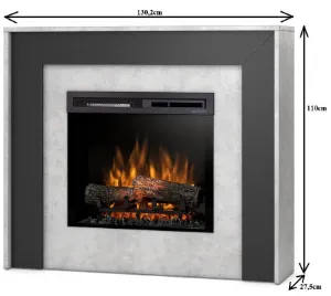 Obrazek Kominek elektryczny Zuni 28 beton/czarny