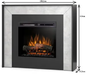 Obrazek Kominek elektryczny Zuni 28 czarny/beton