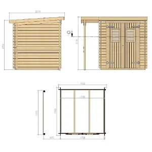 Obrazek Domek ogrodowy Skrzyp 193/193 + drewutnia