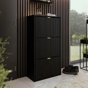 Obrazek Szafka Na Buty Laro I Stojąca Czarny/Czarny/ Złoty