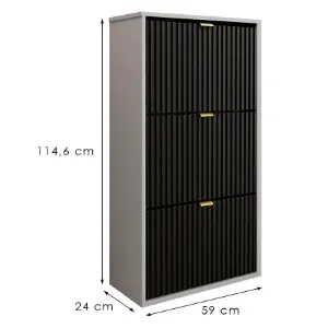 Obrazek Szafka Na Buty Laro I Stojąca Biały/Czarny/ Złoty