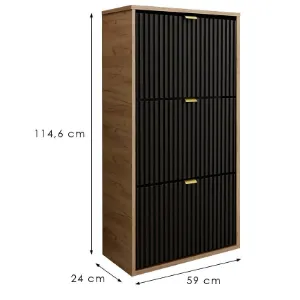 Obrazek Szafka Na Buty Laro I Wisząca Craft/Czarny/ Złoty