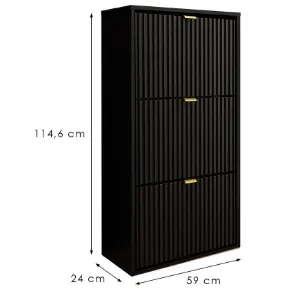 Obrazek Szafka Na Buty Laro I Wisząca Czarny/Czarny/ Złoty