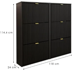 Obrazek Szafka Na Buty Laro Ii Wisząca Czarny/Czarny/ Złoty