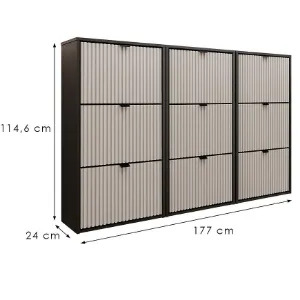 Obrazek Szafka Na Buty Laro Iii Wisząca Czarny/Kaszmir/ Czarny