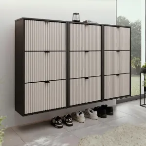 Obrazek Szafka Na Buty Laro Iii Wisząca Czarny/Kaszmir/ Czarny