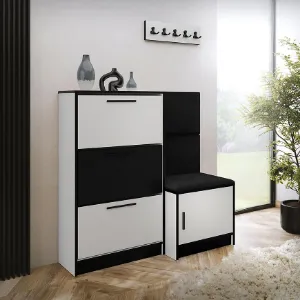 Obrazek Szafka Na Buty Kpl Foli Biały + Czarny (ITAKA 15)