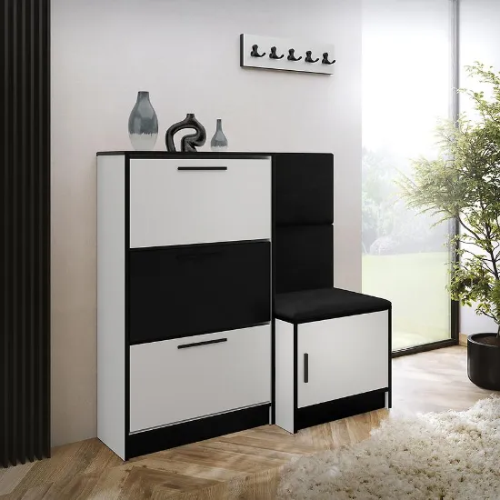 Obrazek Szafka Na Buty Kpl Foli Biały + Czarny (ITAKA 15)