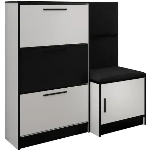 Obrazek Szafka Na Buty Kpl Foli Biały + Czarny (ITAKA 15)