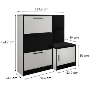 Obrazek Szafka Na Buty Kpl Foli Biały + Czarny (ITAKA 15)