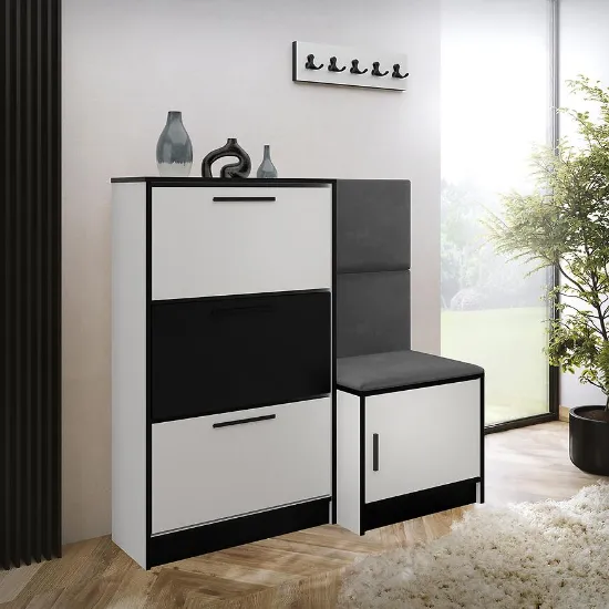 Obrazek Szafka Na Buty Kpl Foli Biały + Szary (ITAKA 50)