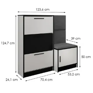 Obrazek Szafka Na Buty Kpl Foli Biały + Szary (ITAKA 50)