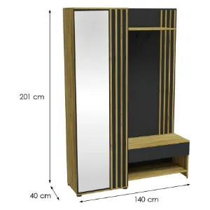 Obrazek Garderoba Tavo czarny/artisan