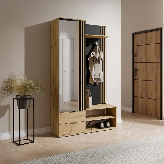 Obrazek Garderoba Como czarny/artisan