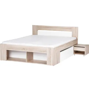 Obrazek Łóże 160 Szafki Nocne 2 Szt. 2SMilo 09 Dąb Sonoma 3D/B