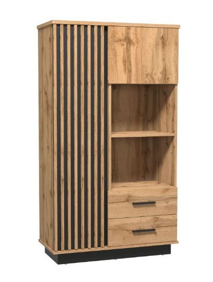 Obrazek Regał Sole LA4 dąb wotan/czarny mat