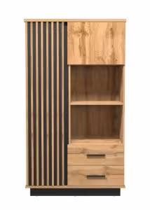 Obrazek Regał Sole LA4 dąb wotan/czarny mat