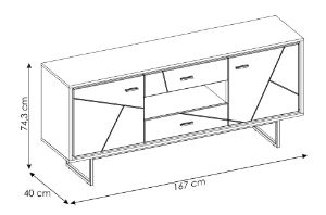 Obrazek Komoda RTV z szufladami Brolo Typ BROK01