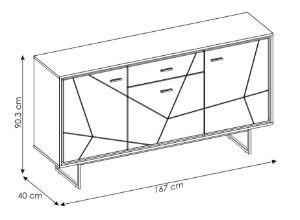 Obrazek Komoda dwudrzwiowa z szufladą Brolo Typ BROK04