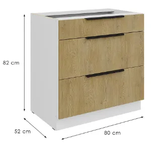 Obrazek Szafka Kuchenna Cremona Wh 80d 3s Bb