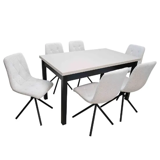 Obrazek Zestaw Stół I Krzesła 1+6 Suzan kaszmir/czarny