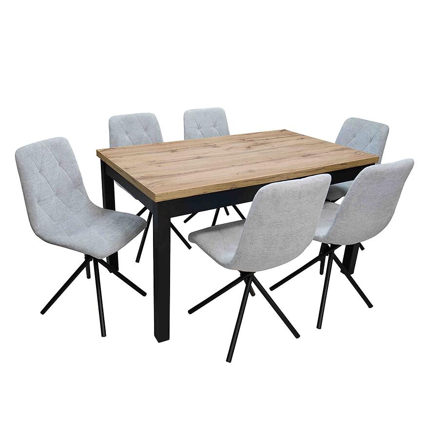 Zestaw Stół I Krzesła 1+6 Pako wotan/czarny