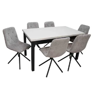Obrazek Zestaw Stół I Krzesła 1+6 Juma kaszmir/czarny