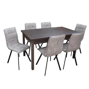 Obrazek Zestaw Stół I Krzesła 1+6 Mamba dąb windmill dark