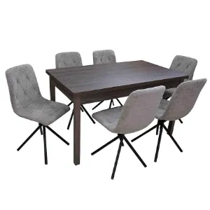 Obrazek Zestaw Stół I Krzesła 1+6 Walia dąb windmill dark