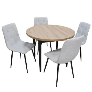 Obrazek Zestaw Stół I Krzesła 1+4 Matylda artisan/czarny