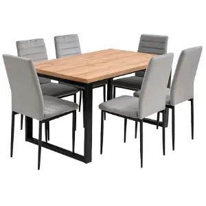 Obrazek Zestaw Stół I Krzesła 1+6 Fatima wotan/czarny