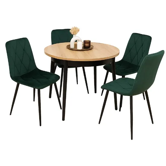 Obrazek Zestaw Stół I Krzesła 1+4 Melania artisan/czarny