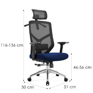 Obrazek Fotel Biurowy Angel Rosa granatowa