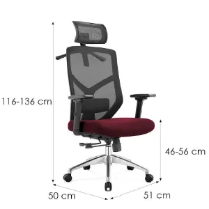 Obrazek Fotel Biurowy Angel Rosa Bordowa