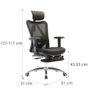 Obrazek Fotel Biurowy Angel Europa Z Podnóżkiem Czarny