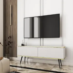 Obrazek Szafka RTV Oro 135 Biały+ Nogi Czarne