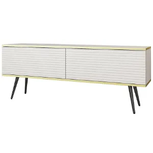 Obrazek Szafka RTV Oro Mdf Ryfla 135 Biały+ Nogi Czarne