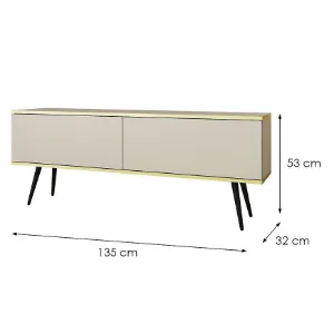 Obrazek Szafka RTV Oro 135 Beż+ Nogi Czarne