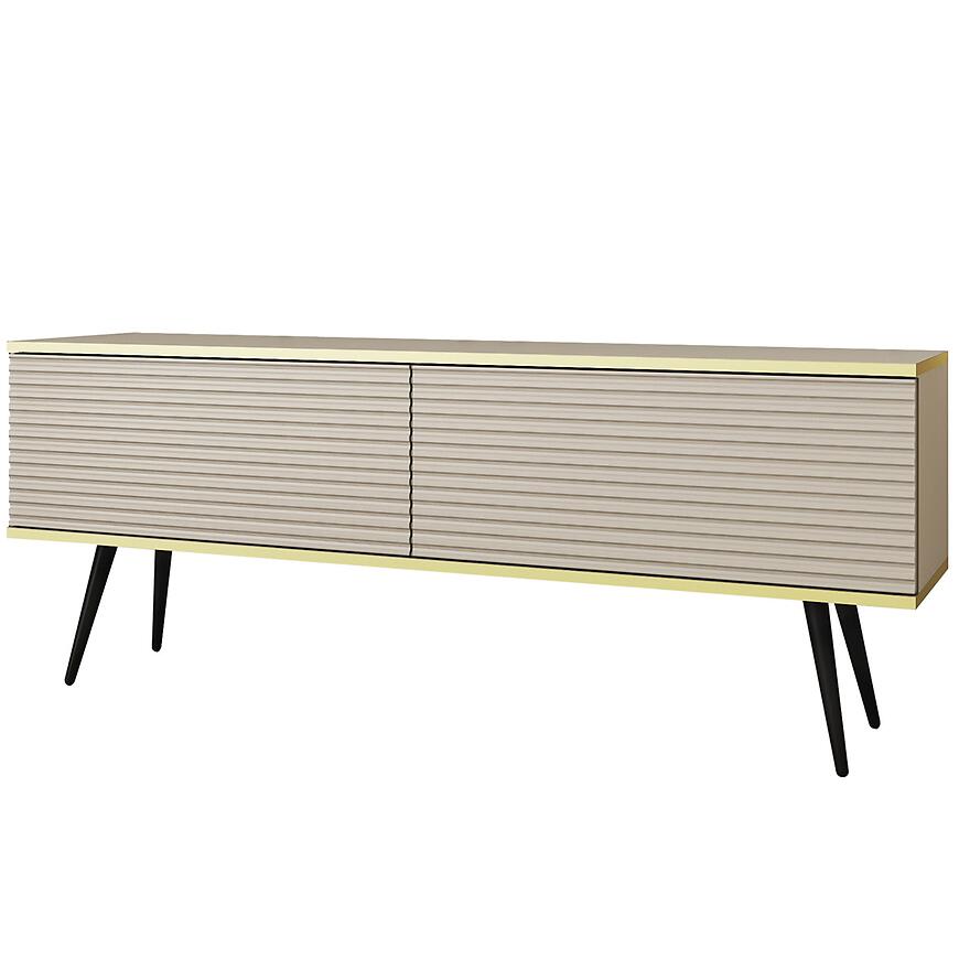 Szafka RTV Oro Mdf Ryfla 135 Beż+ Nogi Czarne