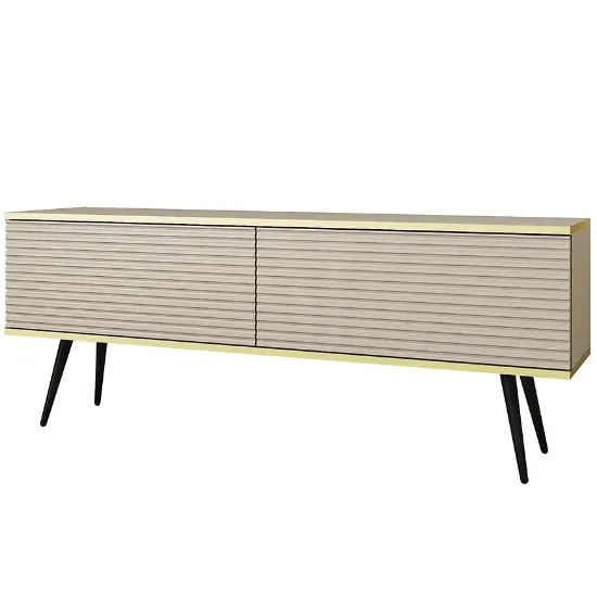 Obrazek Szafka RTV Oro Mdf Ryfla 135 Beż+ Nogi Czarne