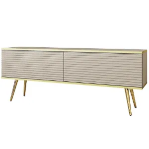 Obrazek Szafka RTV Oro Mdf Ryfla 135 Beż+ Nogi Czarne