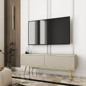 Obrazek Szafka RTV Oro Mdf Ryfla 135 Beż+ Nogi Czarne