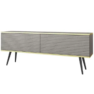 Obrazek Szafka RTV Oro Mdf Ryfla 135 Szary+ Nogi Czarne