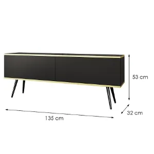 Obrazek Szafka RTV Oro 135 Czarny+ Nogi Czarne