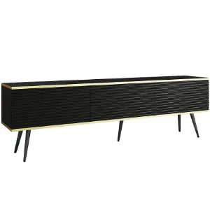 Obrazek Szafka RTV Oro Mdf Ryfla 175 Czarny+ Nogi Czarne