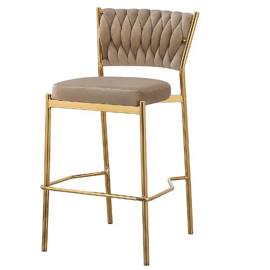 Obrazek Stołek barowy Glamour 12515 beżowy/złoty