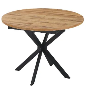 Obrazek Stół rozkładany Flint 100-135x100 naturalny/czarny