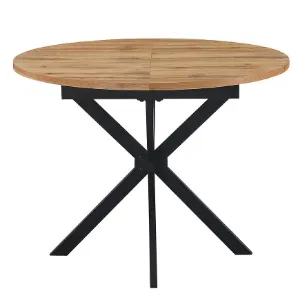 Obrazek Stół rozkładany Flint 100-135x100 naturalny/czarny